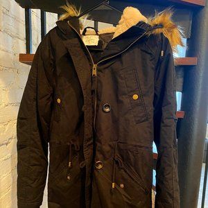 Women's Winter Coat with Fur Hood- Size Small